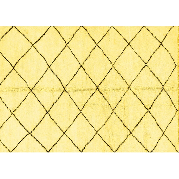 Ahgly Company Indoor Rectangle Solid Yellow Modern Area Rugs, 5' x 8'