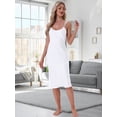 thumbnail image 3 of DARING DIVA Women's Satin Midi Spaghetti Adjustable Straps Silky Nightgown L White, 3 of 7