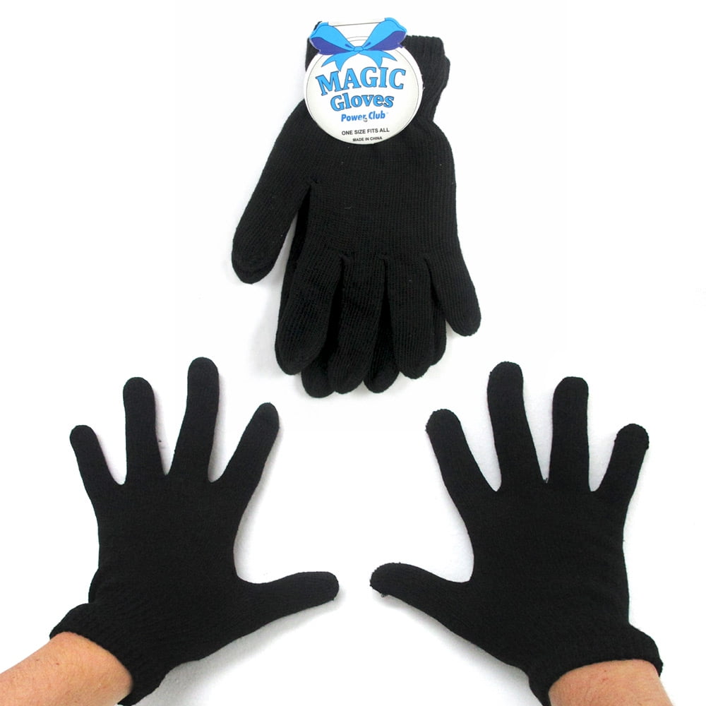 5x Pairs MENS BLACK MAGIC STRETCH GLOVES Adult Winter Thermal One Size Knitted 