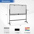 thumbnail image 3 of Costway 72" x 36" Double-Sided Magnetic Whiteboard with Stand and Aluminum Alloy Frame Black, 3 of 10