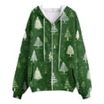thumbnail image 4 of zaveiop Women's Novelty Print Zip up Hoodies Long Sleeve Hooded Sweatshirt Jacket with Pocket (Green, L), 4 of 9