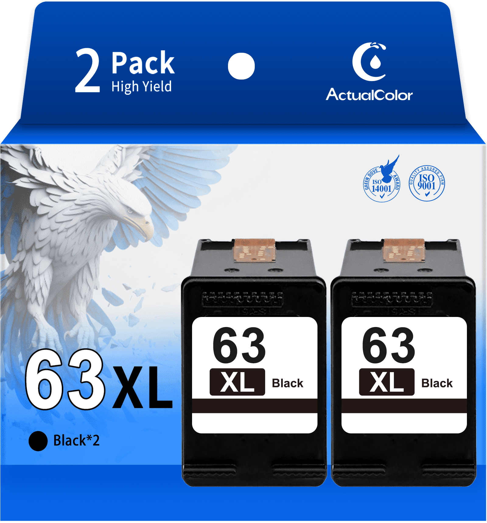 63XL Black Ink Compatible for HP 63 XL Black Ink HP 63 Printer Ink ...