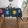 thumbnail image 3 of DouZhe Rectangular Tablecloth, Cartoon Aliens Game Monsters Table Cloth for Kitchen Dinning Tabletop, 72" x 54" Waterproof Polyester Table Cover, 3 of 8