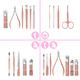 thumbnail image 3 of Kit De Pedicura Profesional Cortaúñas Herramientas, Kit De Aseo Herramienta Para El Cuidado De Las Uñas Con Estuche De Viaje De Cuero 16 Piezas - Rosa, 3 of 5