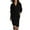 Black, variant on Women Casual Elegant V Neck Dress, Solid Color Long Sleeve Midi Dress For Daily Sport Wear