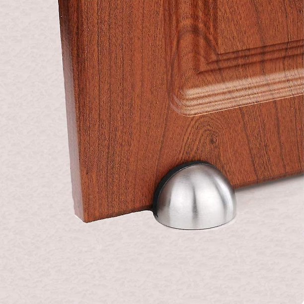 Tope de puerta de paquete de 2, tope de puerta cepillado de acero inoxidable para Hotel en casa, colgador de Snowboard, sin necesidad de taladrar la puerta del piso Sto ShuxiuWang 8390614268821