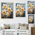 thumbnail image 4 of Designart "Stormy Gray And White Daffodils" Daffodils Floater Framed Canvas Wall Art, 4 of 5