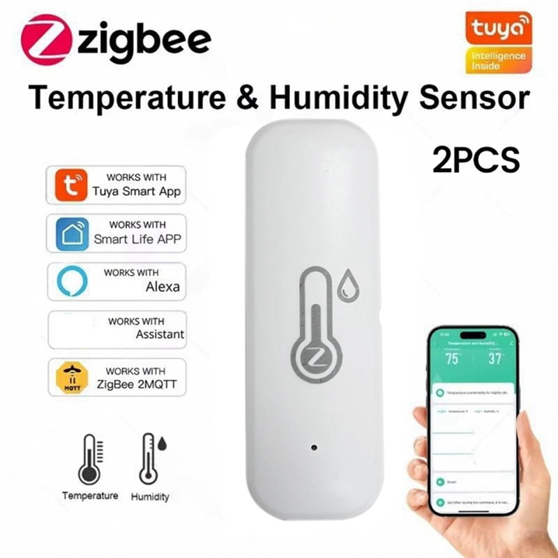 4X Tuya Zigbee Smart Temperature Humidity Sensor Outdoor IP65 Waterproof APP Remote Monitoring and Alerts Smart Home