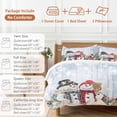 thumbnail image 6 of Christmas Bedding Duvet Cover Set Queen Size 4 Pieces Cute Winter Snowman Snowing Scenery Wood Grain Bedding Set with Zipper Closure, 1 Comforter Cover 90x92 Inches 1 Flat Sheet & 2 Pillow Cases, 6 of 7