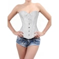 thumbnail image 4 of Women's Bustier Corset Top Waist Trainer Sexy Lingerie Sets Waist Cincher Steampunk Gothic Corsets with G-string, 4 of 8