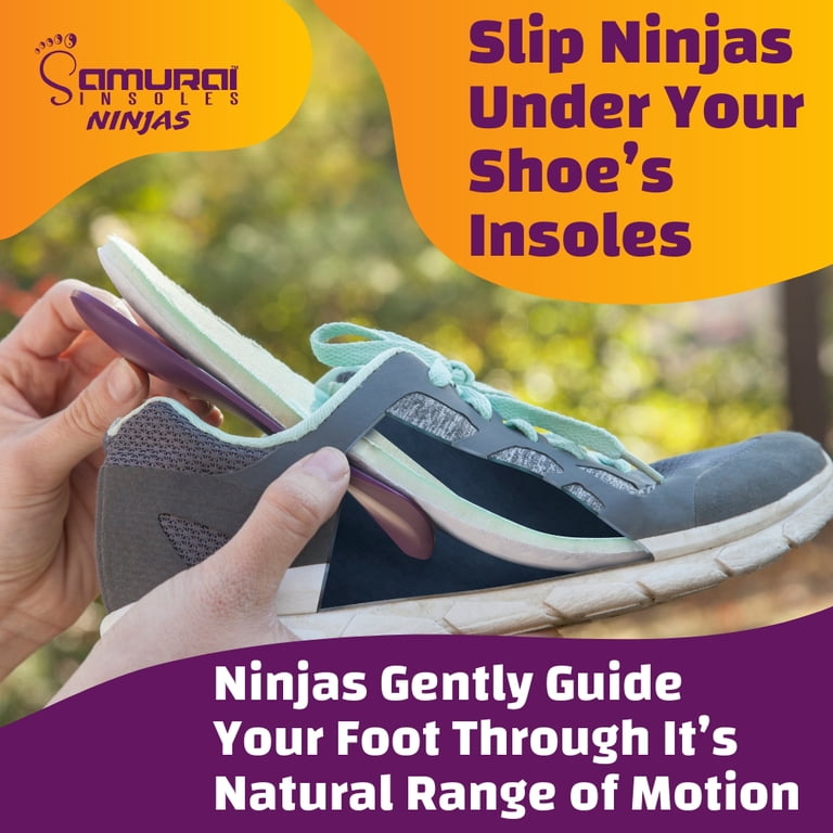 Samurai Insoles, Shoe Inserts, Arch Support, Purple, 1 Pair