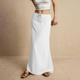 thumbnail image 5 of midelxp Linen Maxi Skirts for Women Trendy Summer Comfy Drawstring Waist A Line Skirts Cute Vacation Boho Long Flowy Skirts, 5 of 10