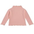 thumbnail image 1 of Kids Tops Solid Color Stand Collar Long Sleeve Pullover Blouse, 1 of 5