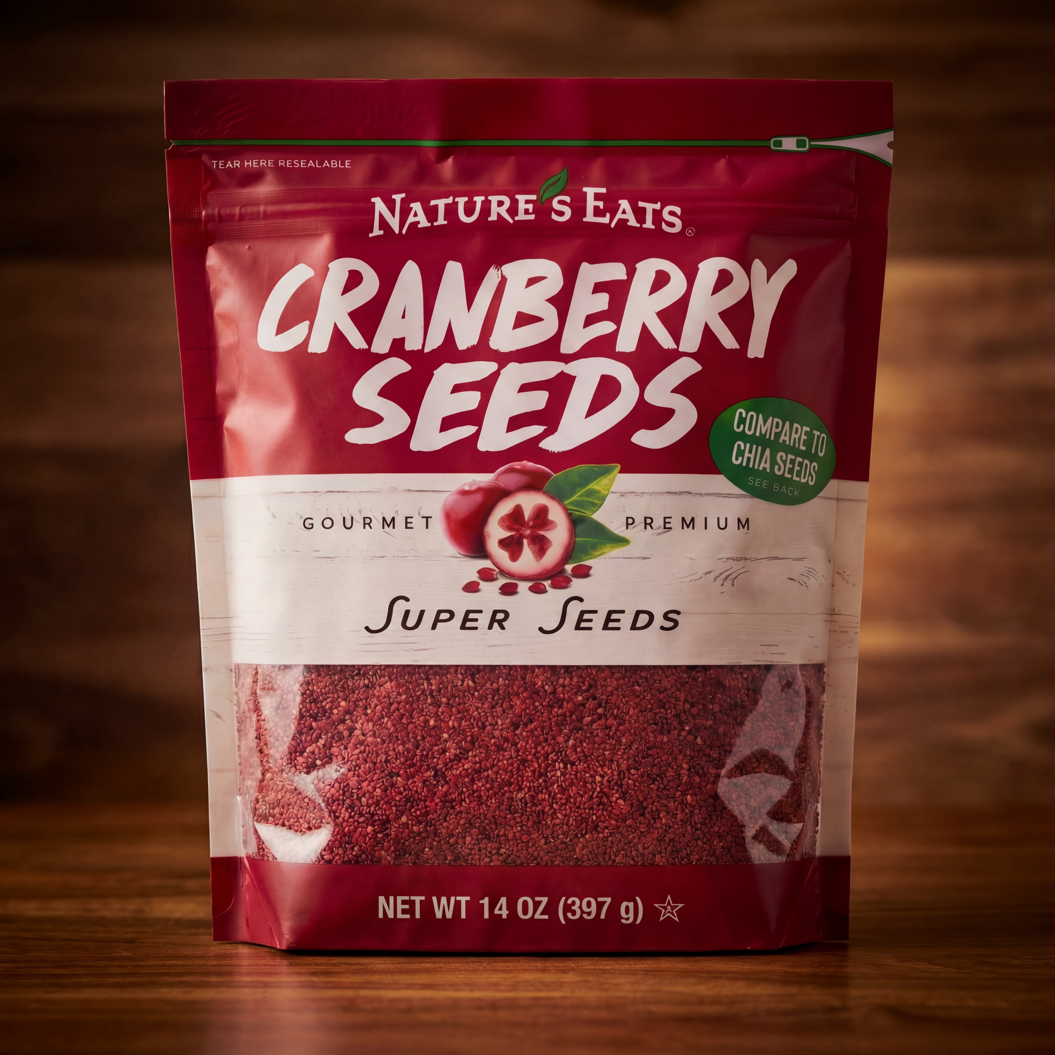 Nature’s Eats Whole Cranberry Seeds – Gluten-Free Superfood, Plant-Based, Rich in Antioxidants, Heart & Digestive Health Support, Clean Label, 14 oz