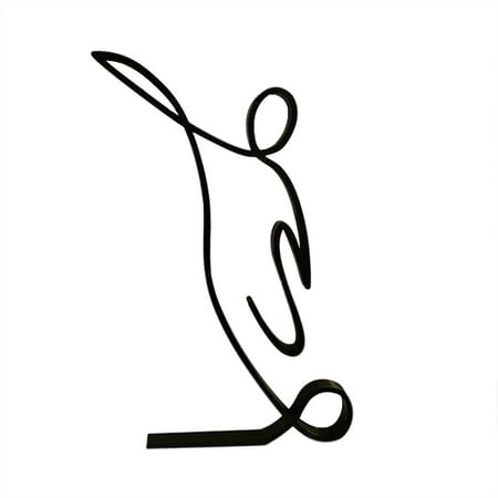 

Veki Modern Abstract Face Metal Lines Figure Movement Art Metal Face Outline Geometric Frame Wire Table Top Minimalism Knitting Ornament