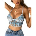 thumbnail image 4 of Seyurigaoka Women Navel Camisole with Flower Embroidery Perspective Mesh, 4 of 9