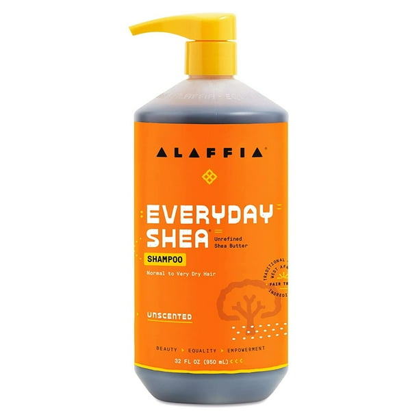 Alaffia Everyday Shea Unscented Shampoo 32 oz,2 packs