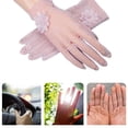thumbnail image 7 of vlrwzc Women Sun UV Protection Gloves Summer Floral Lace Anti-skid Screentouch Gloves Elegant Fishing Cycling Gloves Wedding Full Finger Gloves, 7 of 7