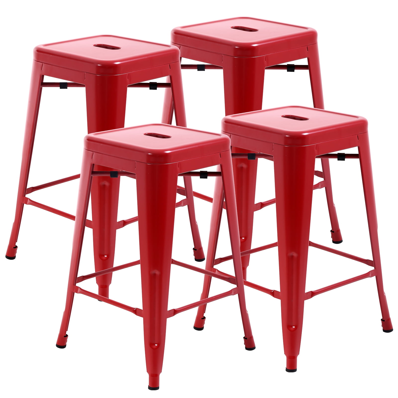 YRLLENSDAN Counter Height Bar Stools Set of 4, Metal 24 Inch Backless