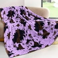 thumbnail image 6 of Fleece Purple Throw Blankets Soft Warm Cozy Lightweight Lavender Throw Blanket Girls Bed Couch Blanket All Season Purple Decor Gifts Stuff, 6 of 7