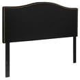 thumbnail image 3 of Emma + Oliver Upholstered Full Size Headboard with Nailtrim in Black Fabric, 3 of 8