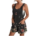 thumbnail image 1 of Gibobby pantalones de yoga Monos cortos de verano para mujer, monos informales holgados sin mangas con tirantes y , monos con bolsillos(Gris， XXXXL), 1 of 5