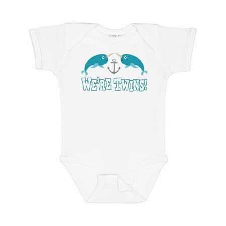 

Inktastic Twins Narwhal Cute Whale Gift Baby Boy Bodysuit