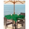 thumbnail image 2 of Outdoor Tablecloth with Umbrella Hole and Zipper, Christmas Green Square Table Cloth 54x54 Inch Waterproof Tablecloth, Winter Snowflakes Xmas Retro Picnic Table Cover for Patio Camping, 2 of 7
