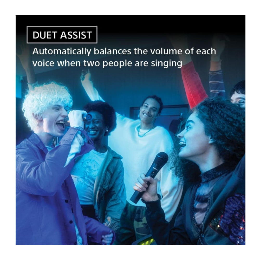 Sony ULT Mic Wireless Karaoke Microphone and Receiver with Duet Assist, 20-Hour Battery, Noise Reduction, and ULT Power Sound Speakers (Black)