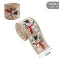 thumbnail image 6 of YOHAVEN Christmas Ribbon 6.5ft Linen Printed Holiday Ribbon Decorative Bow Craft Ribbon Xmas Tree Garland Gift Wrapping Party Supplies Home Decorations, 6 of 9