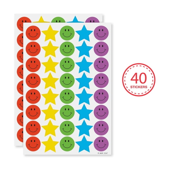 American Greetings 80 Stickers, Colorful Smiley Faces & Stars for All Occasions