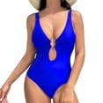 thumbnail image 3 of Afdoent One Piece Swimsuit For Women Bikini Swimsuit With Tie Straps Solid Color Swimsuit 2026 Beach Vacation Clothes, 3 of 8