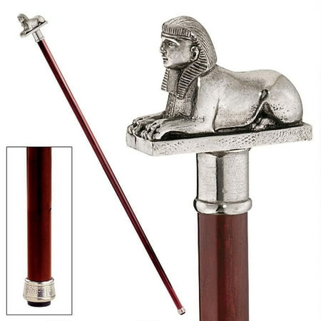 Design Toscano Egyptian Sphinx Pewter Walking Stick