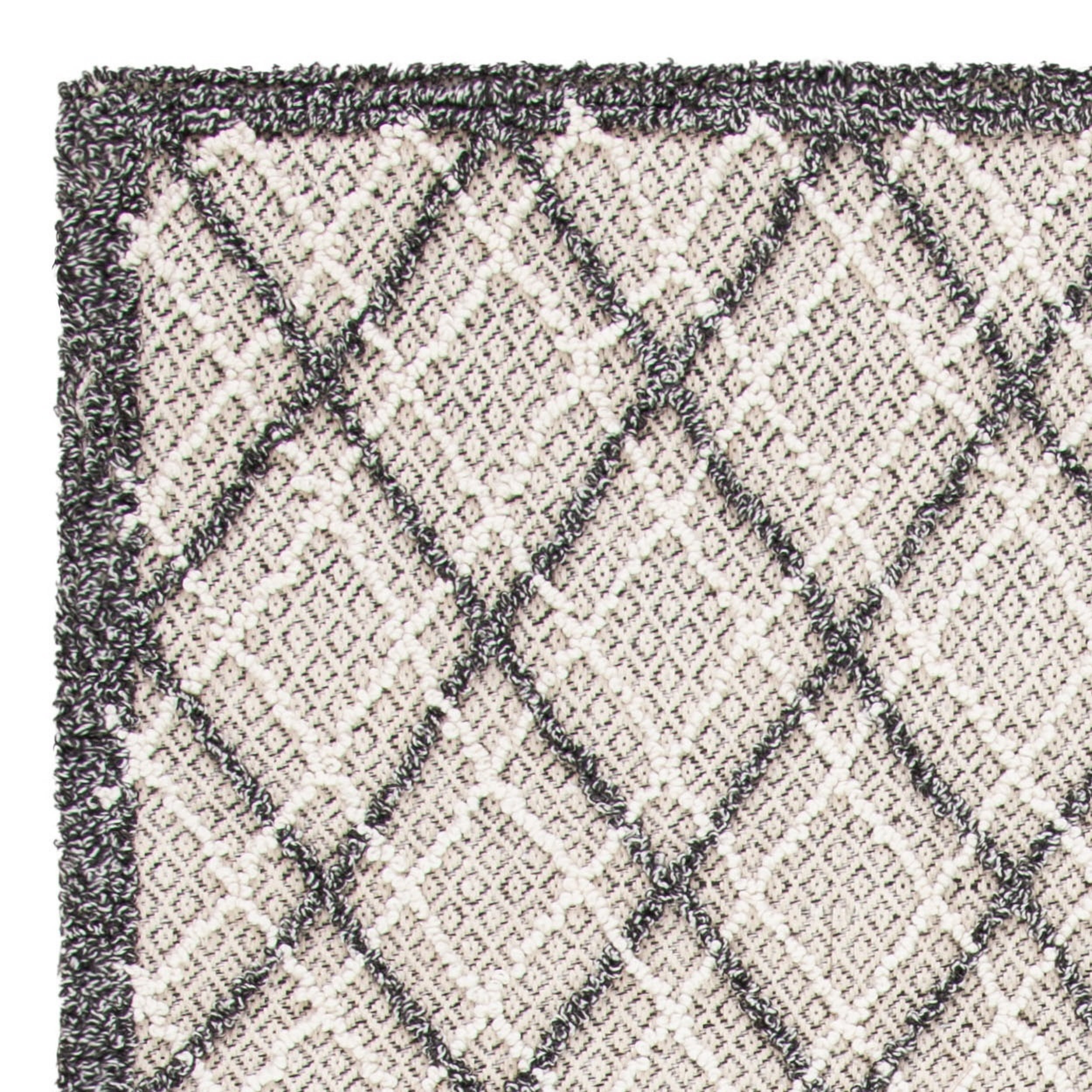 SAFAVIEH Trace Millicent Geometric Wool Area Rug, Dark Grey/Light Grey, 5' x 8'