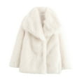 thumbnail image 6 of Zedker Winter Wool Coats for Women Faux Fur Lapel Furry Winter Jackets Parka Coat,Plus Size WhiteL, 6 of 8