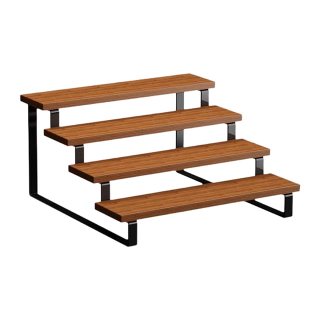 Soporte para plantas, estante elevador para plantas, soporte de madera para macetas, maceta decorativa Marrón cuatro capa