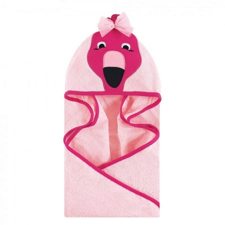 UPC: 0660168571738 | Hudson Baby Infant Girl Cotton Animal Face Hooded Towel  Flamingo  One Size