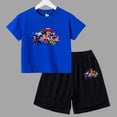 thumbnail image 3 of Conjunto de 2 piezas de camiseta y pantalones cortos de algodón para adolescentes y niños, juego de lucha, ropa deportiva de manga corta de verano para niño y niña, 3 of 5