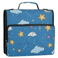 thumbnail image 4 of 3 Ring Zipper Binder with Shoulder Strap Waterproof Trapper Keeper 2 Inch D-Ring 500 Sheets Capacity Cloud and Star, 4 of 8