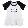 thumbnail image 1 of Seriously Cannot Funny Dresses For Baby, Newborn Babies Skirts, Infant Princess Dress, 0-24M Kids Graphic Clothes (Black Raglan Dresses, 6-12 Months), 1 of 4