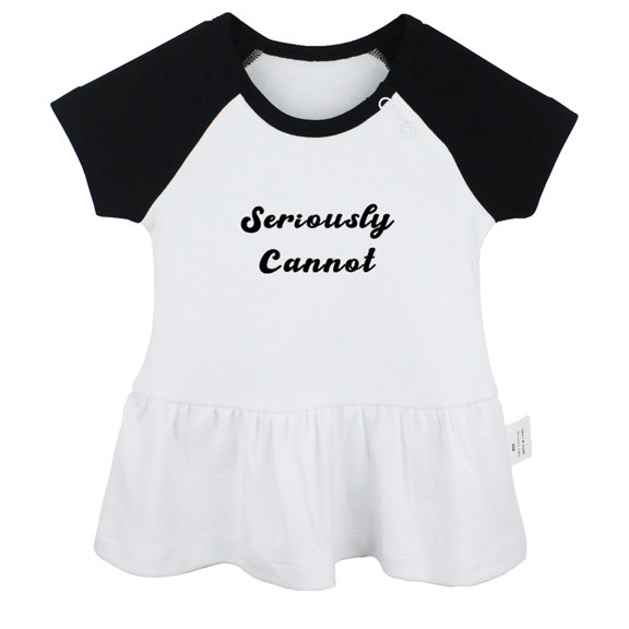 Seriously Cannot Funny Dresses For Baby, Newborn Babies Skirts, Infant Princess Dress, 0-24M Kids Graphic Clothes (Black Raglan Dresses, 18-24 Months)
