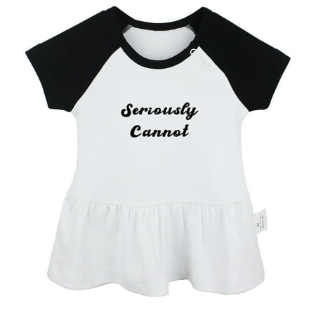 

Seriously Cannot Funny Dresses For Baby Newborn Babies Skirts Infant Princess Dress 0-24M Kids Graphic Clothes (Black Raglan Dresses 6-12 Months)