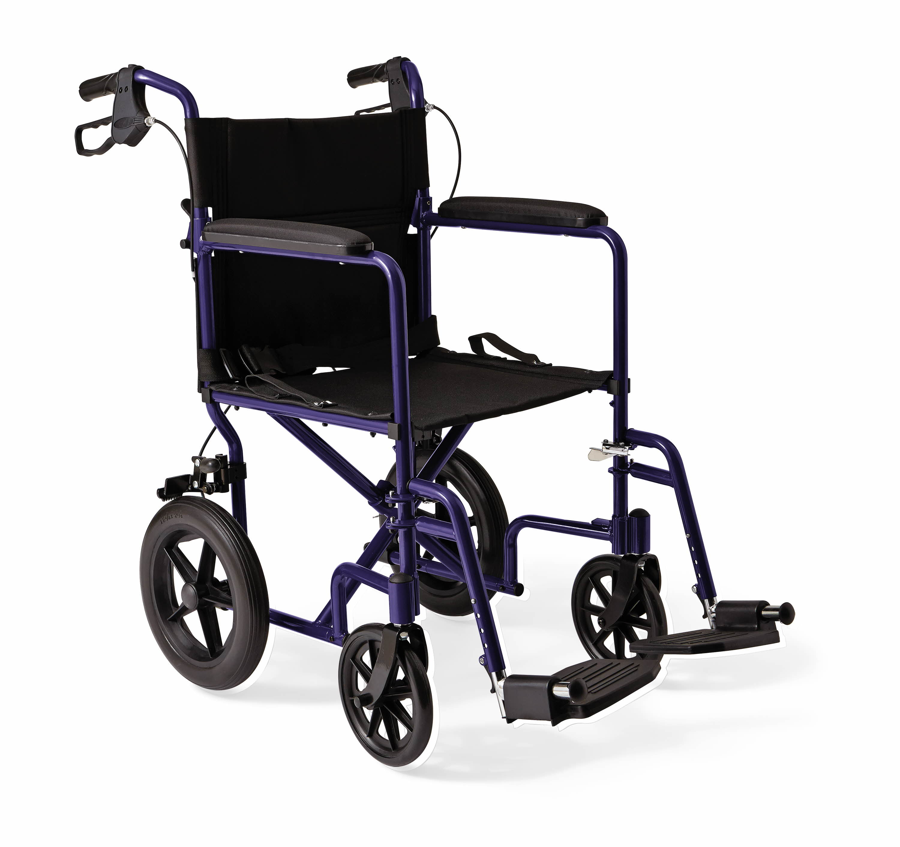 Medline Lightweight Transport Wheelchair With 12 Rear Wheels