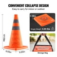thumbnail image 3 of VEVOR Safety Cones, 4 Pack 18 inch Collapsible Traffic Cones, Construction Cones with Reflective Collars, Wide Base and A Storage Bag, for Traffic Control, Driving Training, Parking Lots, 3 of 9