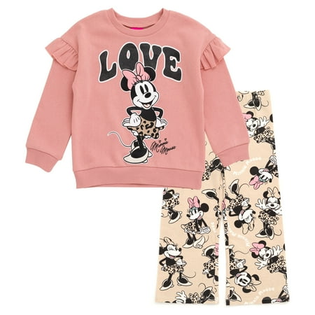 Disney Minnie Mouse Fleece Sweatshirt and Flare Leggings Outfit Set Infant to Big Kid