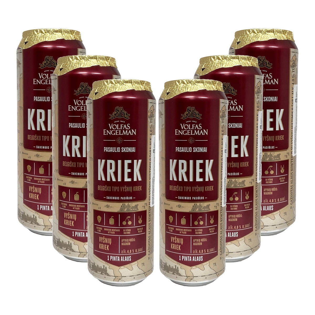Six Pack Cerveza Volfas Engelman Cherry Kriek 568 ml Volfas Engelman ...