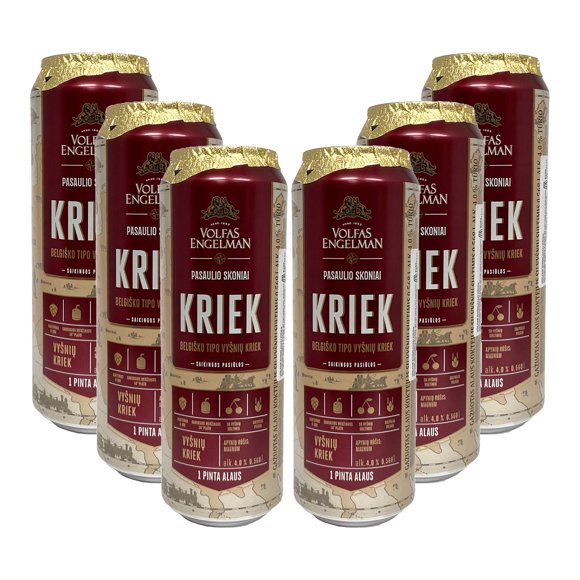 Six Pack Cerveza Volfas Engelman Cherry Kriek 568 ml Volfas Engelman Kriek