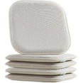 thumbnail image 2 of Elegant Comfort Chair Cushion Covers with Ties and Non Skid Rubber Backing-Thick Memory Foam - Soft Cushion Pad- Rounded Square Seat Cover- 16 x 16 Inches - Set of 4 Thatch Textured Pattern, Cream, 2 of 7