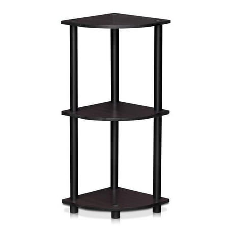 

Turn-N-Tube 3-Tier Corner Display Rack Multipurpose Shelving Unit Dark Walnut