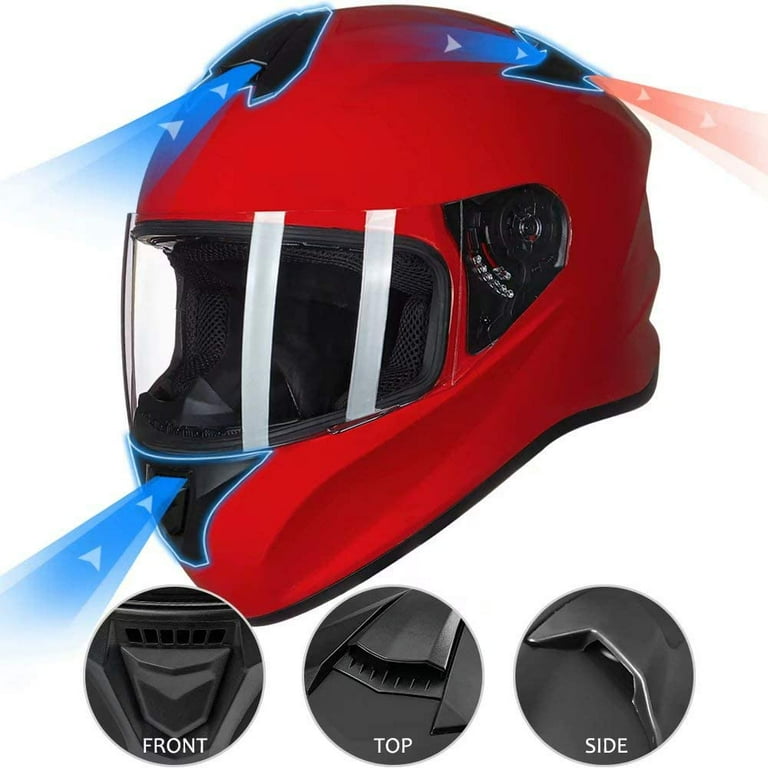 ILM Full Face Motorcycle Street Bike Helmet with Enlarged Air Vents, Free Replacement Visor for Men Women DOT (Red, Small) - Walmart.com ILM Full Face Motorcycle Street Bike Helmet with Enlarged Air Vents, Free Replacement Visor for Men Women DOT (Red, Small) - Walmart.com